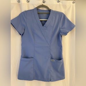Grey’s Anatomy ceil blue scrub top xs